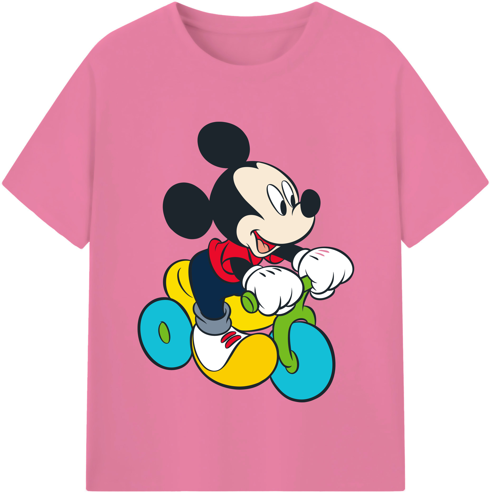 （画像用） ミッキーマウス Mickey Mouse 綿100％半袖Tシャツ（フロントプリント）